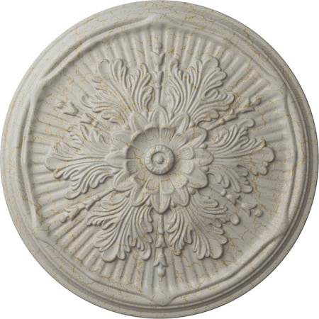 Ekena Millwork Luton Ceiling Medallion (Fits Canopies up to 3 1/2"), Hand-Painted Pot of Cream Crackle, 21"OD x 2"P CM21LUPCC
